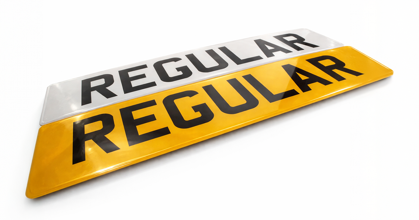 Standard road legal number plates showing clear lettering and DVLA compliance